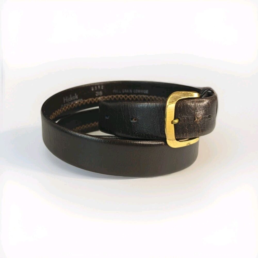 Hickok Full Grain Cowhide Leather Belt 9332 38 Women's Brown L Casual Western